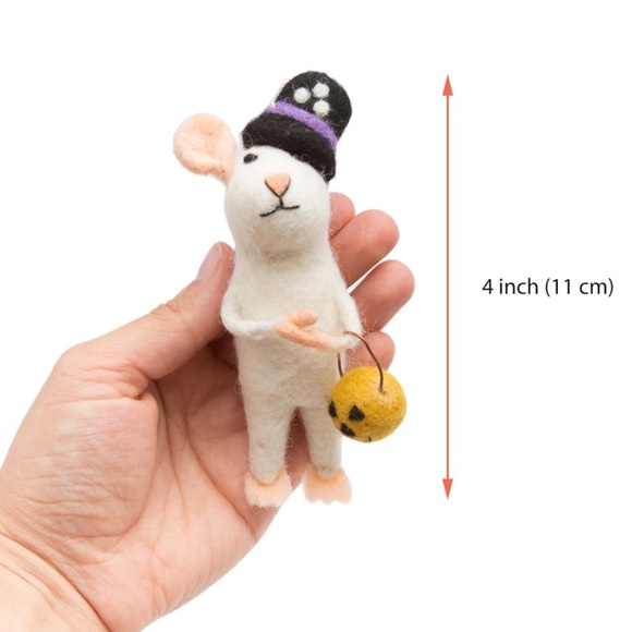 Halloween Mouse Decor Felted Wool Ornament - Picture 2 of 3